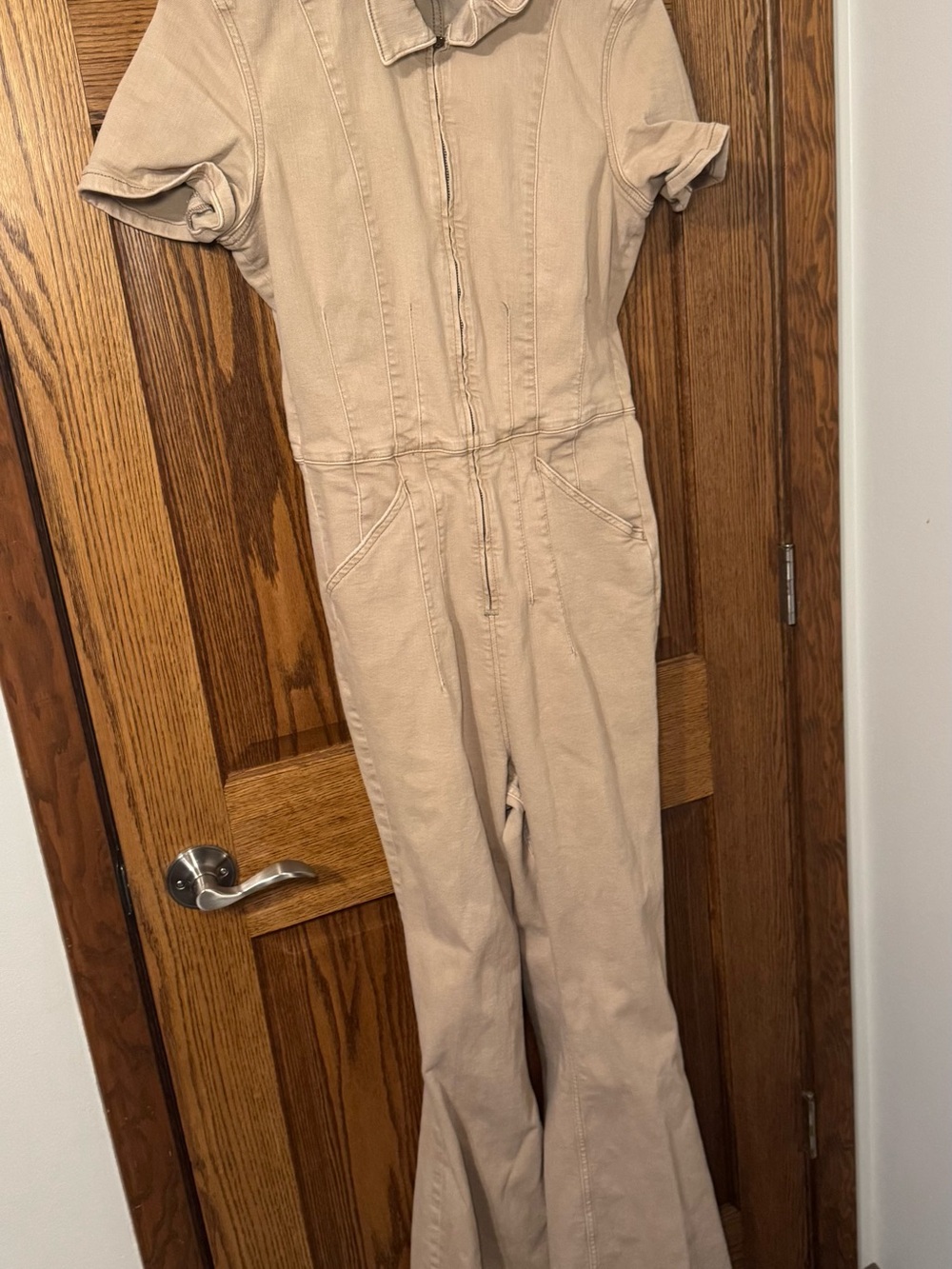 Utility jumpsuit with flared pants